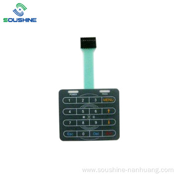2.54mm pitch connection membrane keypad with connector